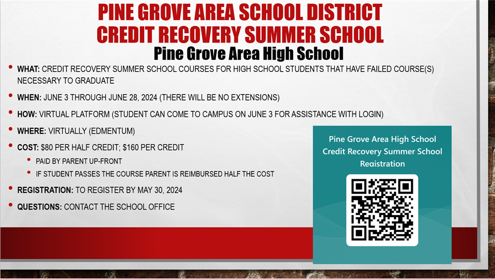 PGASD Credit Recovery Summer School